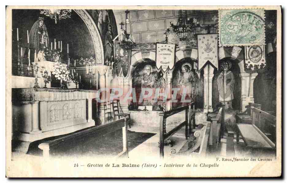 CPA Le Dauphine Grottes de La Balme Interieur de la Chapelle