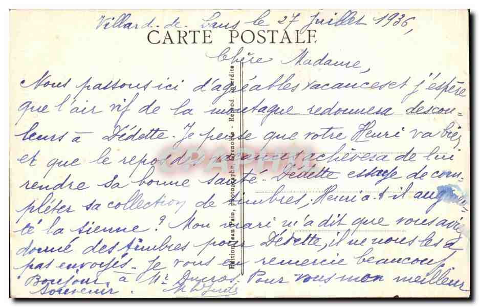 Les Grands Goulets - Le Tunnel Inférieur — Dauphiné - Vercors — D. 70 — Rückseite