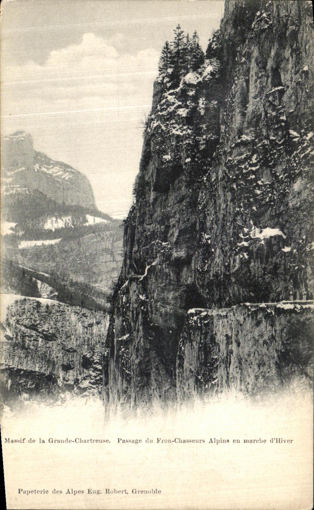CPA Massif de la Grande Chartreuse Passage du Fron Chasseurs Alpins en marche d hiver