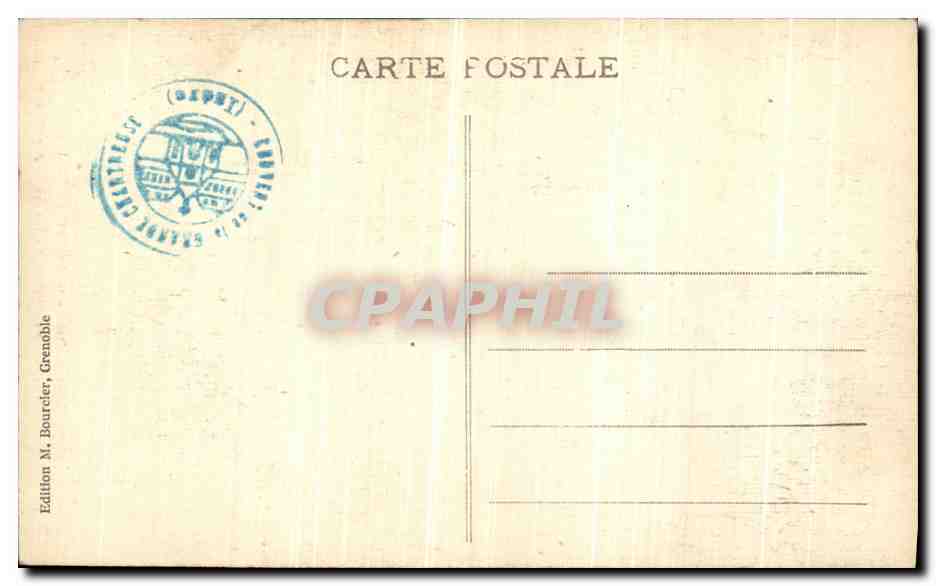 Buste en marbre au-dessus de l'Entrée de la Chapelle mortuaire — Grande-Chartreuse — Éd. M. Bourcier, Grenoble — Verso