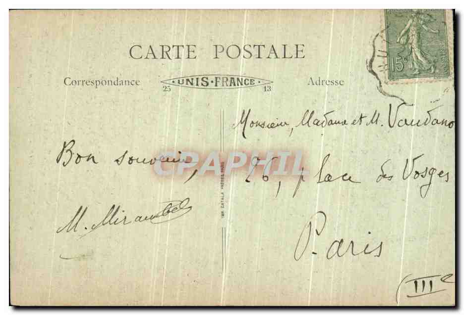 Grottes de La Balme (Isère) — Sortie du Grand Vestibule — Edit. F. Roux, La Balme — Verso