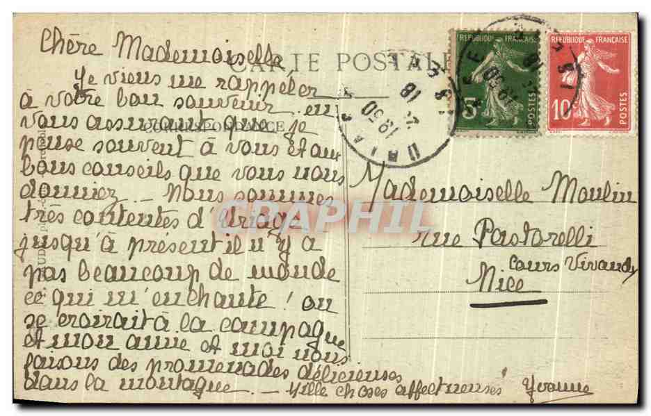 Uriage-les-Bains — Le Château et le Fort des Quatre-Seigneurs — Éditeur inconnu, n° 653 — Rückseite