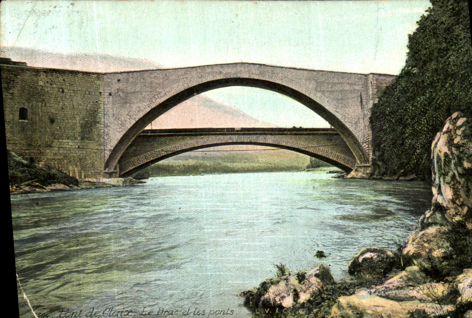 Pont de Claix — Le Drac et les ponts — éditeur A. V. & Cie, n° 604