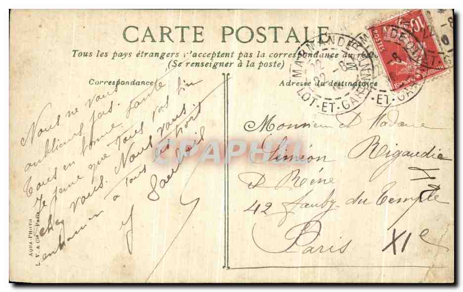 Pont de Claix — Le Drac et les ponts — éditeur A. V. & Cie, n° 604 — Verso