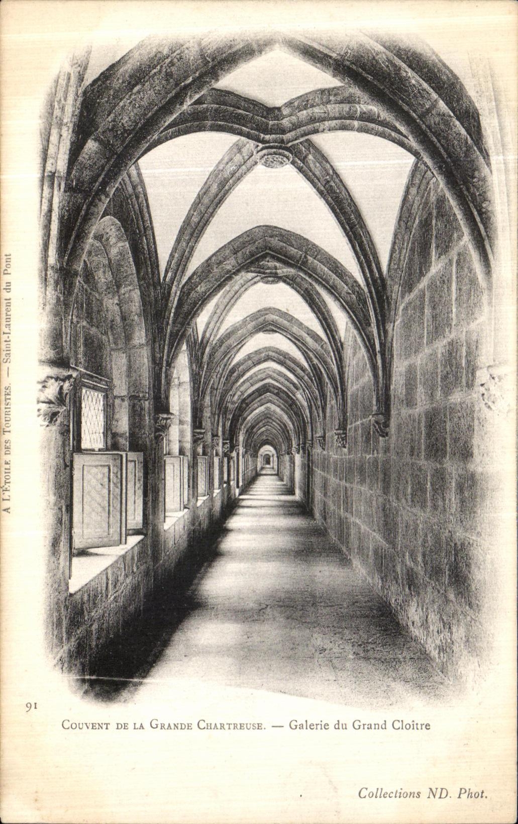 Kloster der Grande Chartreuse — Galerie des Großen Cloisters — Verlag L'Étoile des Touristes, Nr. 91