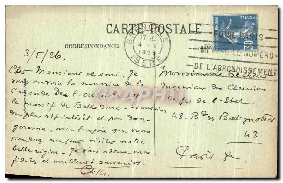 L'OURSIERE ET BELLEDONNE — Ascension du Belledonne, Le Lac Longet, Les Lozières et la Grande Lance — LL — n°26 — Verso