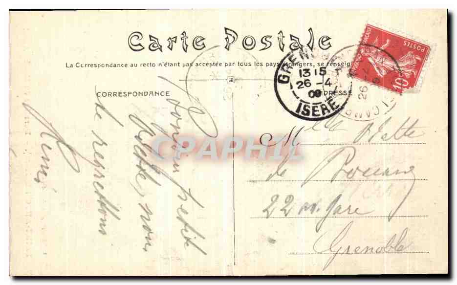 Saint-Antoine (Isère) — Derrière du Maître-Autel — L. Charvat phot. Grand-Serre — Verso