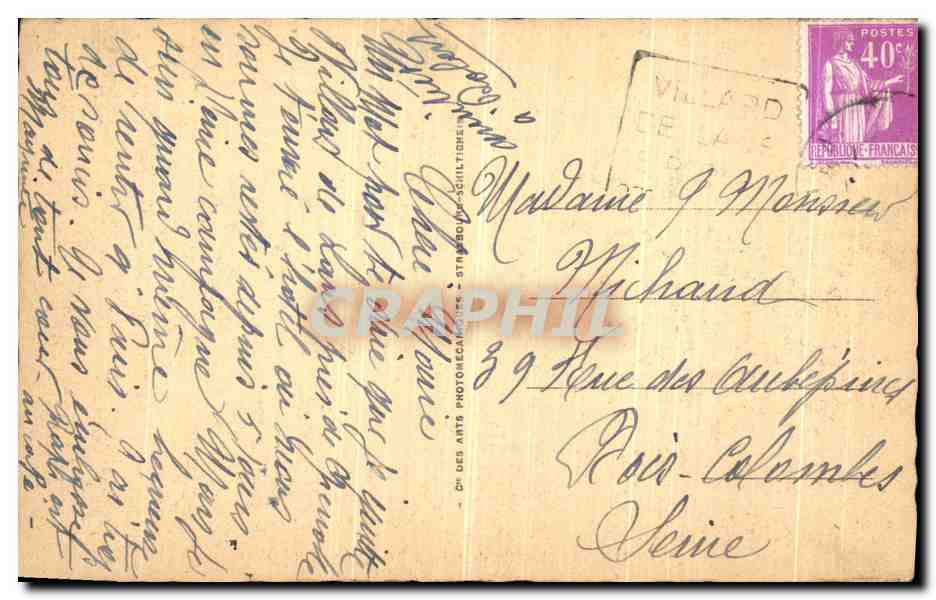 CPA Villard de Lans L Adret — Rückseite