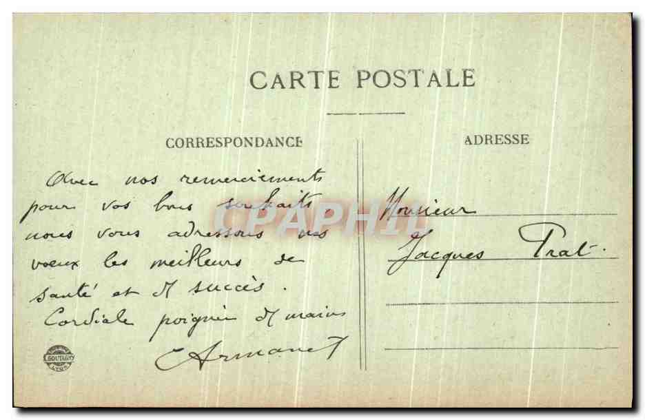 CPA Bourgoin Vieille Fontaine Place du Chateau — Rückseite