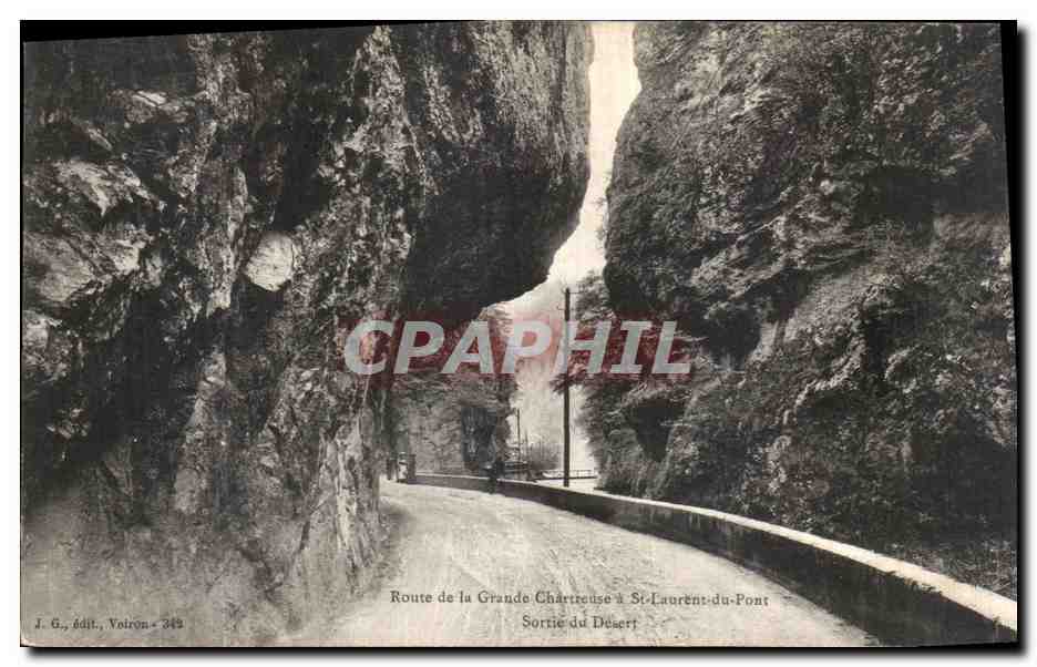 Route de la Grande Chartreuse à St-Laurent-du-Pont — Sortie du Désert — J. G., édit., Voiron n° 342