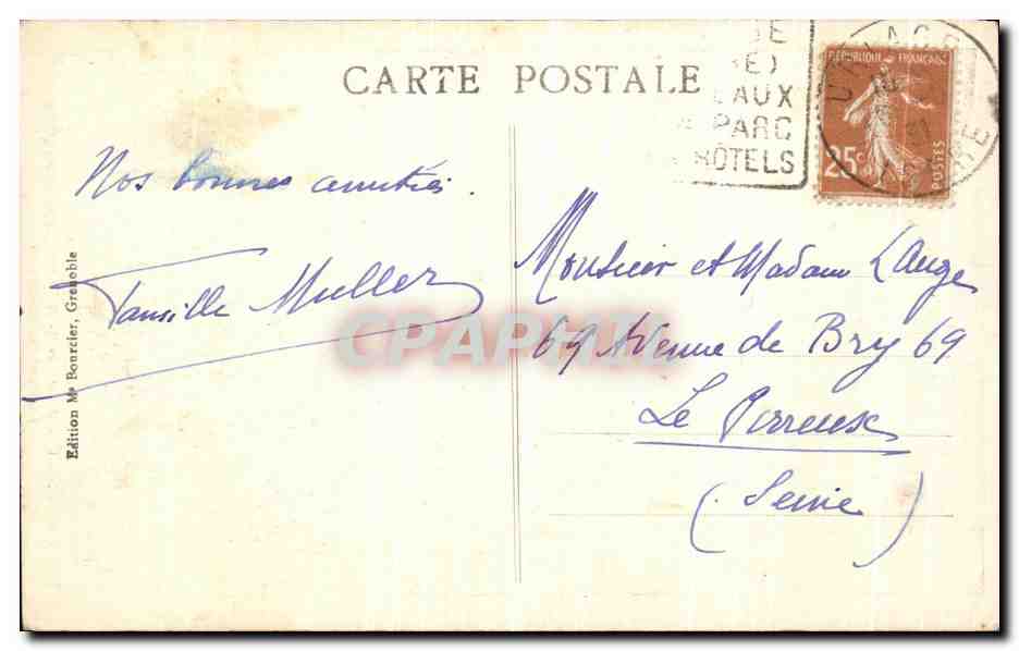CPA Dauphine Route de La Grande Chartreuse Le Pont Saint Bruno — Rückseite