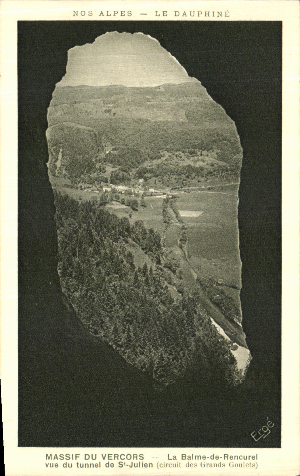 Massif du Vercors — La Balme-de-Rencurel vue du tunnel de St-Julien (circuit des Grands Goulets) — Ergeé