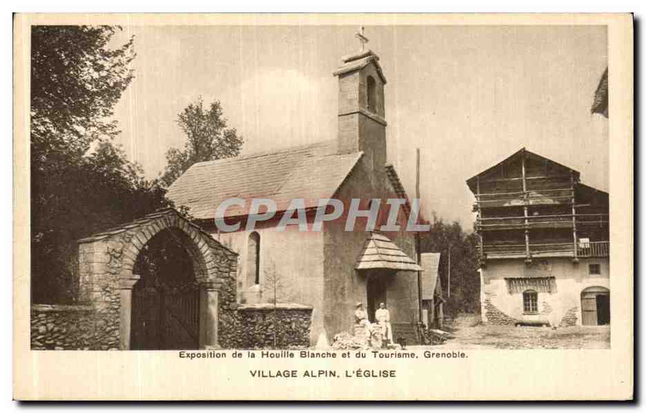 CPA Exposition de la Houille Blanche et du Tourisme Grenoble Village Alpin L Eglise
