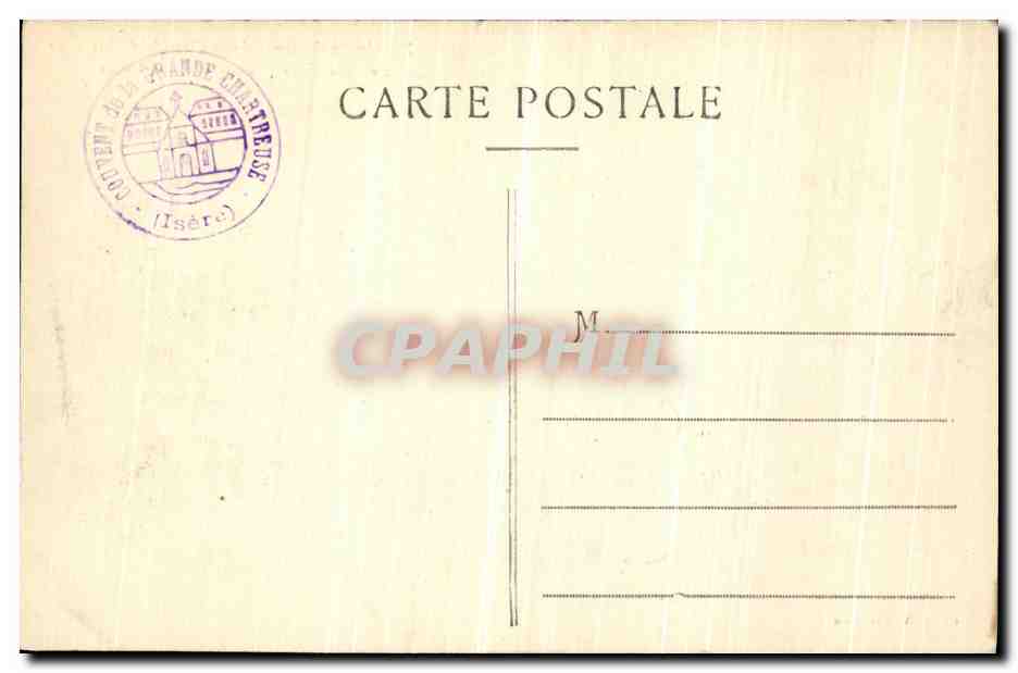 CPA Entree du Cour et de la Grande Chartreuse Rentree de la promenade des Peres — Rückseite