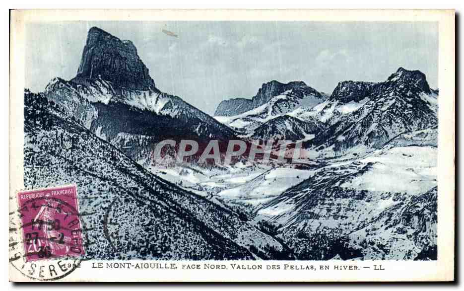 Le Mont-Aiguille, face Nord, Vallon des Pellas, en hiver — LL
