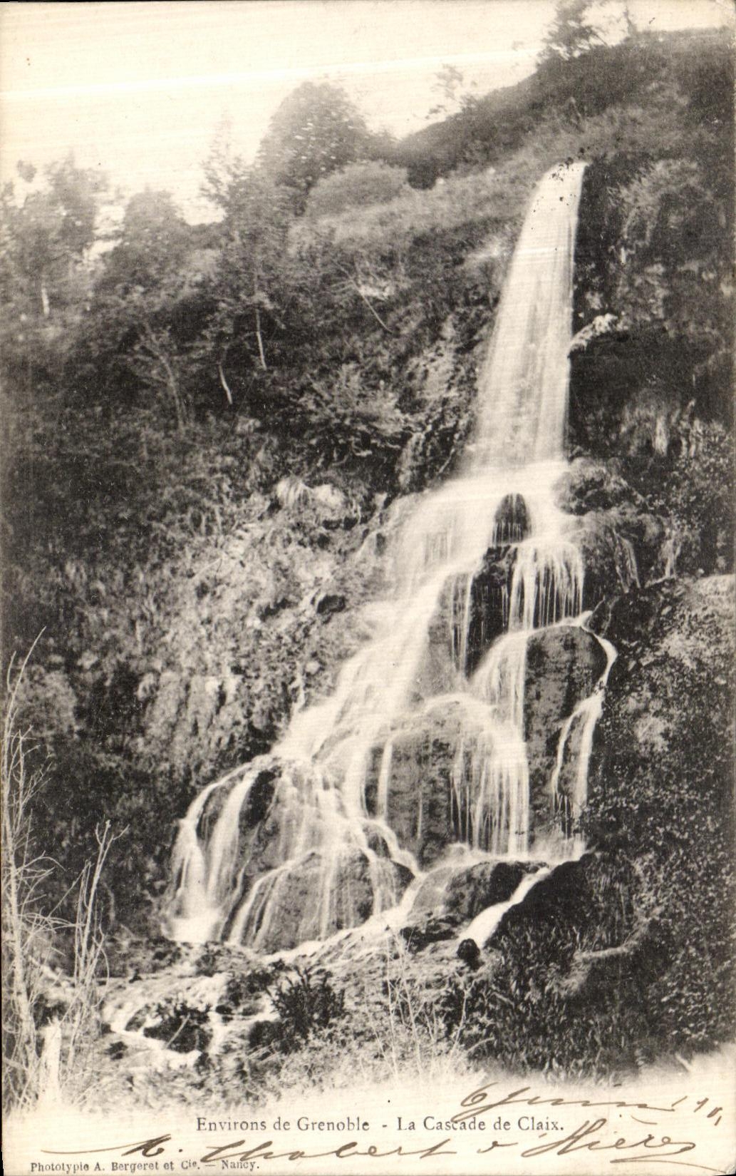 Environs de Grenoble - La Cascade de Claix — Phototypie A. Bergeret et Cie, Nalley
