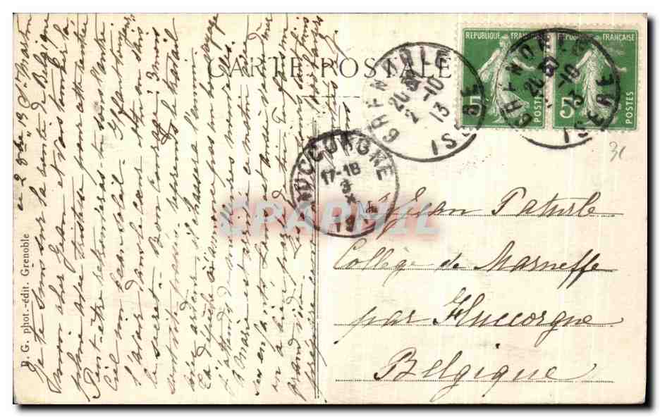CPA Vizille Passage de Napoleon 1er devant le Chateau son retour de l ile d Elbe en 1815 — Rückseite
