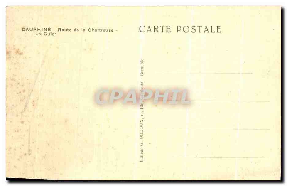 Dauphiné - Route de la Chartrause - Le Guier — Éditeur G. Oddouux, Grenoble — Reverso