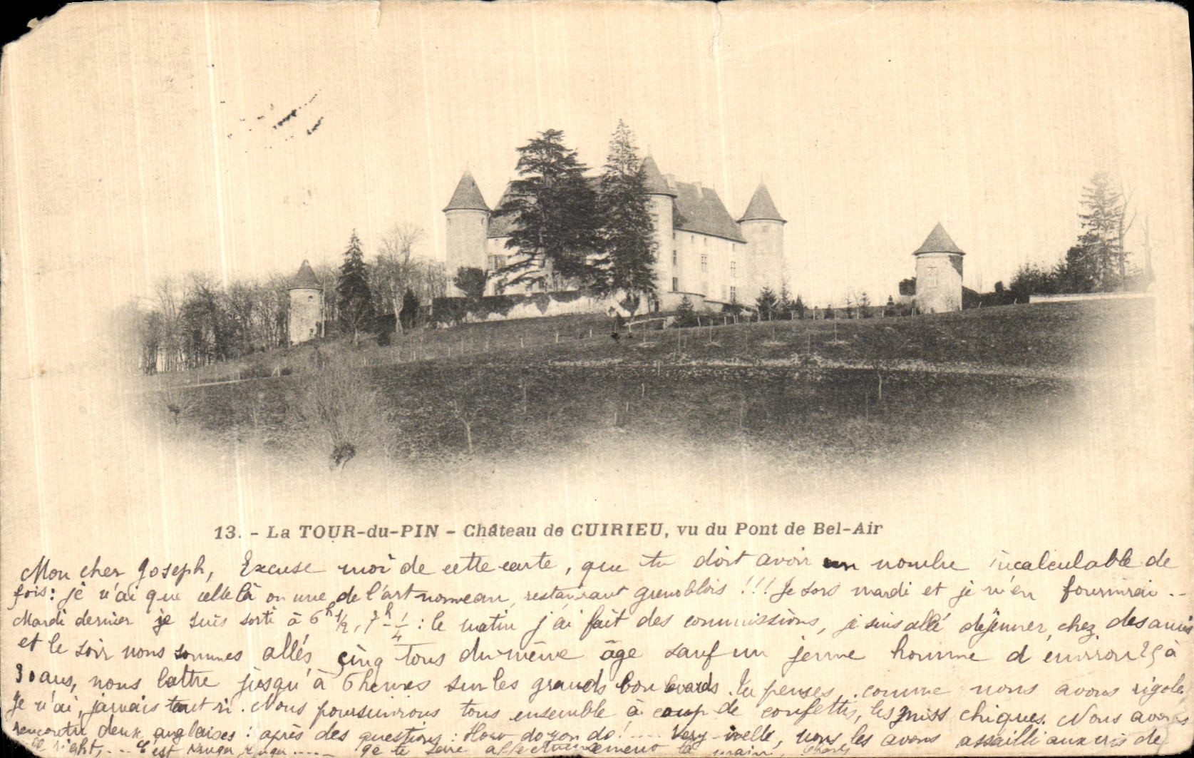 CPA La Tour du Pin Chateau de Cuirieu Vu du Pont de Bel Air
