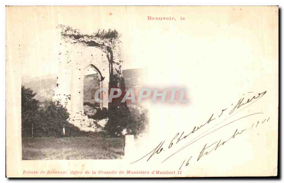 CPA Beauvoir Ruines Ogive de la chapelle du monastere d Humbert II