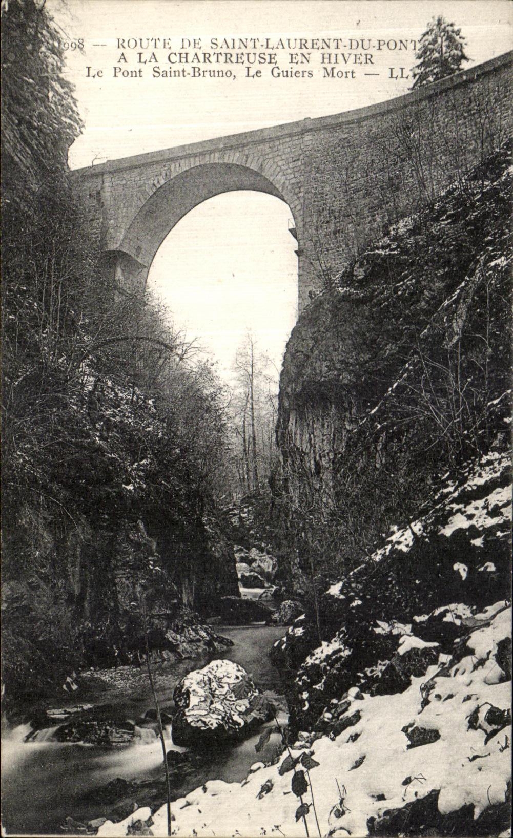 Pont Saint-Bruno — Le Guiers Mort — Route de Saint-Laurent-du-Pont à la Chartreuse en hiver — LL