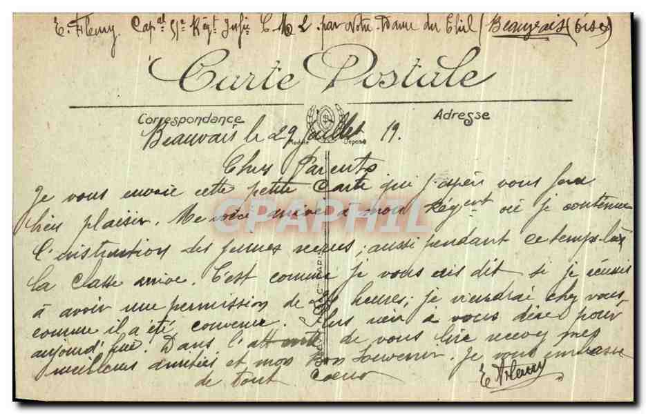 Beauvais — Le Palais de Justice (XVe siècle), ancien Palais Episcopale — LL. n° 175 — Reverso