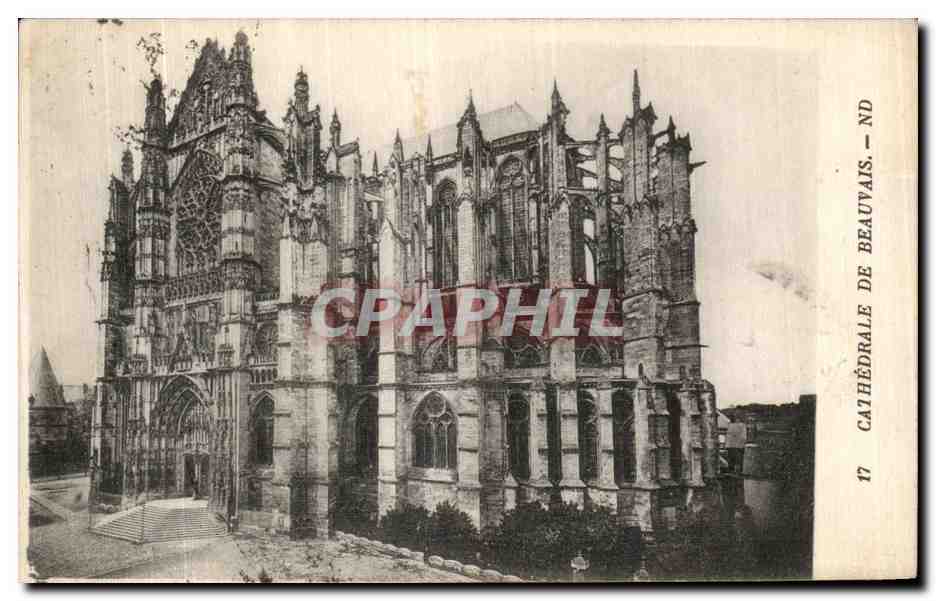 Cathédrale de Beauvais — Vue de la façade gothique — Éditeur : Levavasseur, n°17