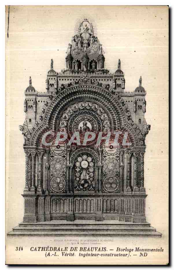 Kathedrale von Beauvais — Monumentale Uhr — A.-L. Vérité, Ingenieur-Bauingenieur