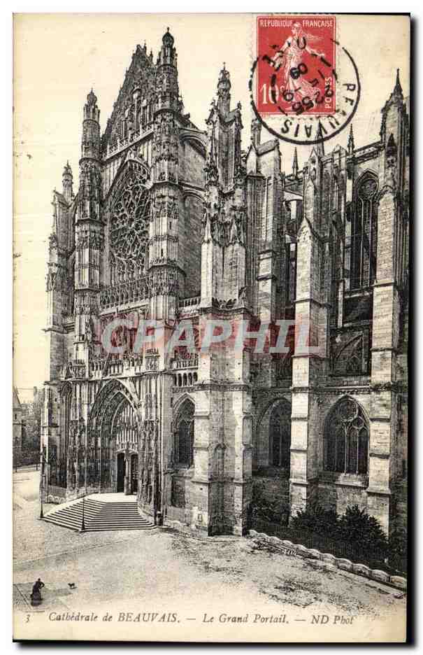 CPA Cathedrale De Beauvais La Grand Portail