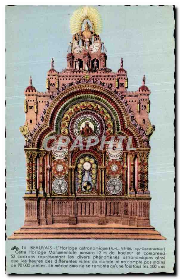 Beauvais - L'Horloge astronomique — A.-L. Vérité, ingénieur constructeur — série Alg 14