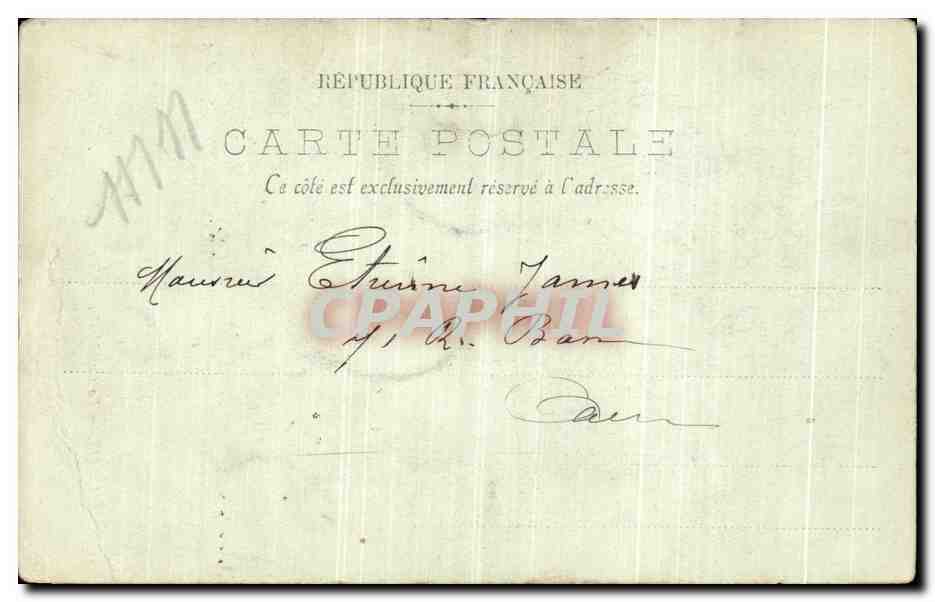 Cartolina d'epoca Beauvais — La Cattedrale — L'Orologio della Verità — Verso