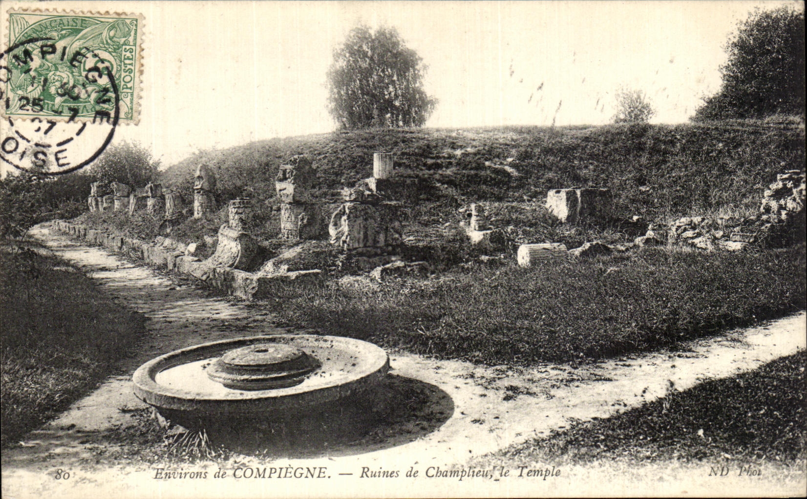 CPA Environs de Compiegne Ruines de Champlieu le Temple