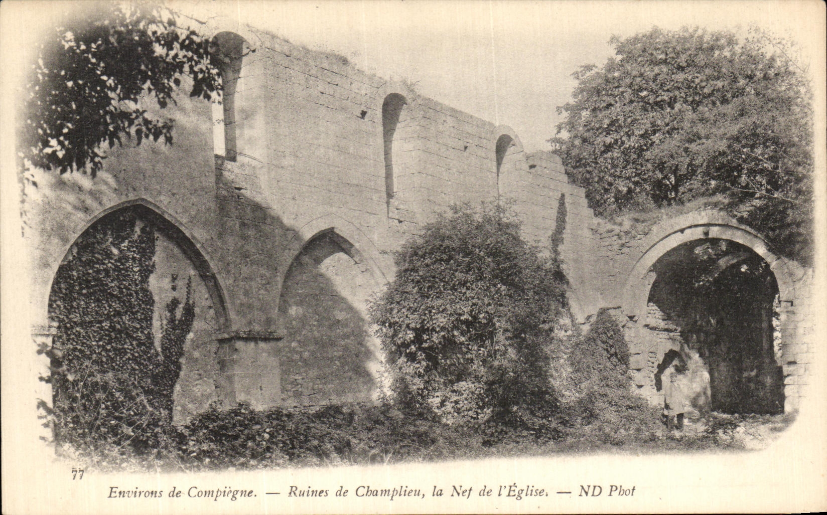 CPA Environs De Compiegne Ruines de Champlieu La nef de l eglise