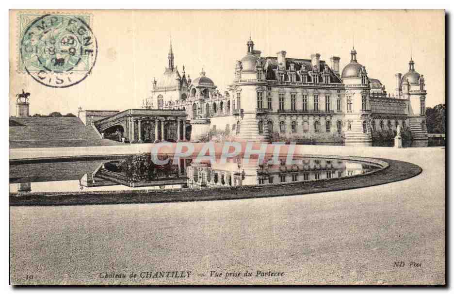 Château de CHANTILLY — Vue prise du Parterre — ND Photo