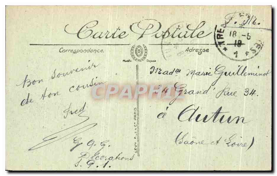 CPA Chateau de Chantilly Vue Dans le Parc — Rückseite
