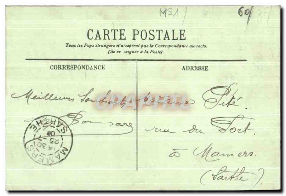 CPA Chateau de Chantilly Salle des gardes — Verso