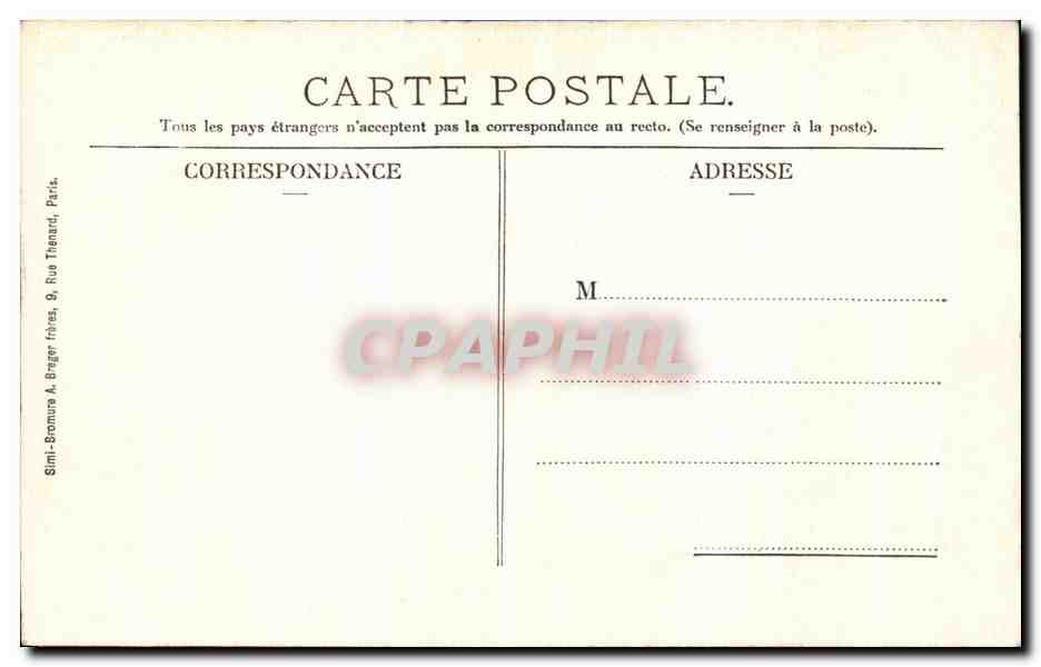 CPA Chateau de Chantilly Le Cabinet du Princede Conde — Verso