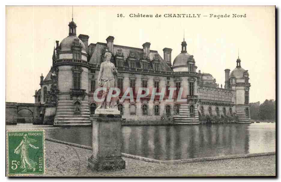 Château de CHANTILLY — Façade Nord — Héliotype A Bourdier Versailles