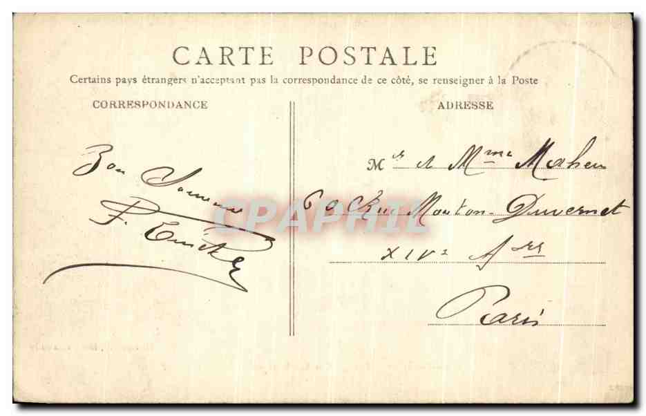 Chantilly — L'Étang et le Château de la Reine Blanche — D. Dambly, imp., Chantilly — Rückseite