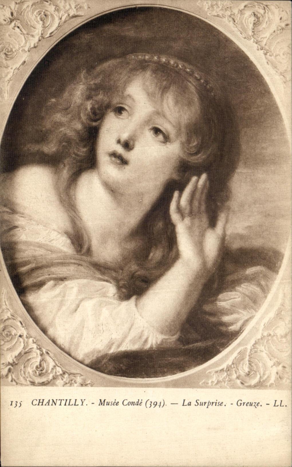 Chantilly — Musée Condé (394) — La Surprise — Greuze — LL.