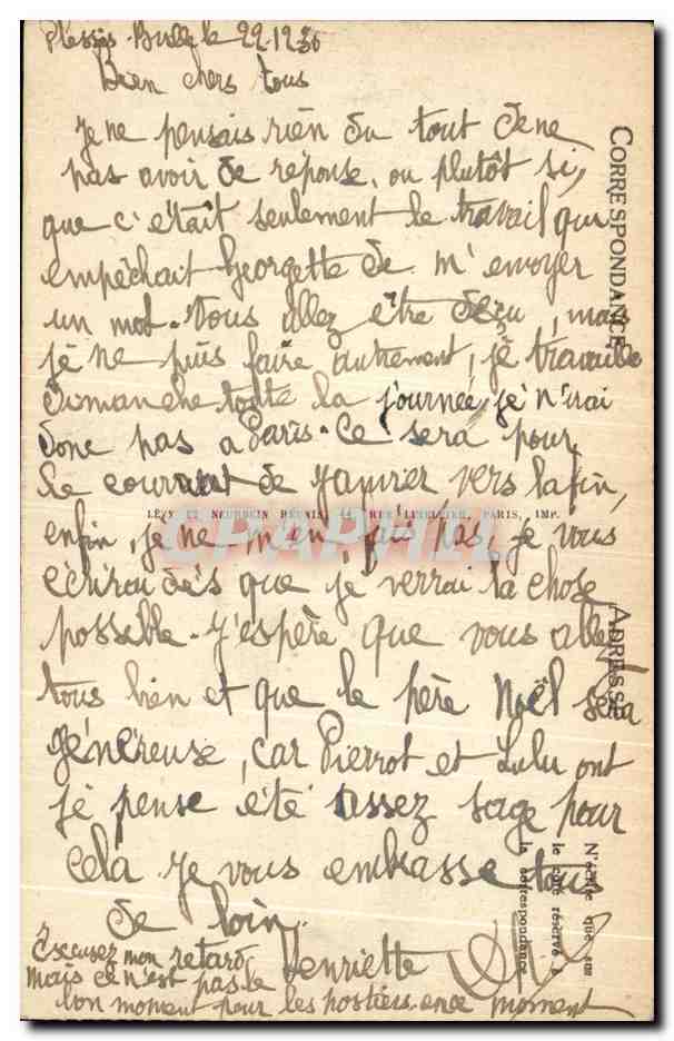 CPA Chantilly Le Chateau  — Verso