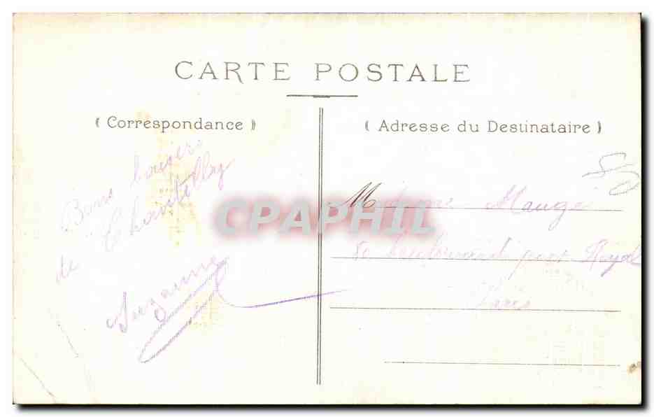 CPA Chateau de Chantilly — Verso