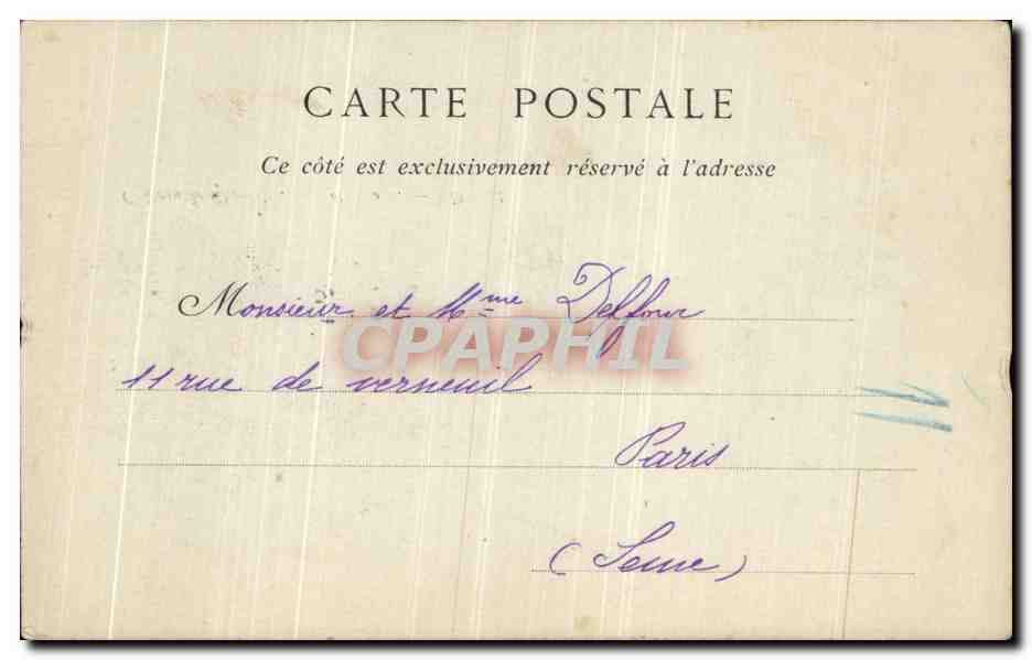 CPA Chateau de Chantilly Cote Nord — Back