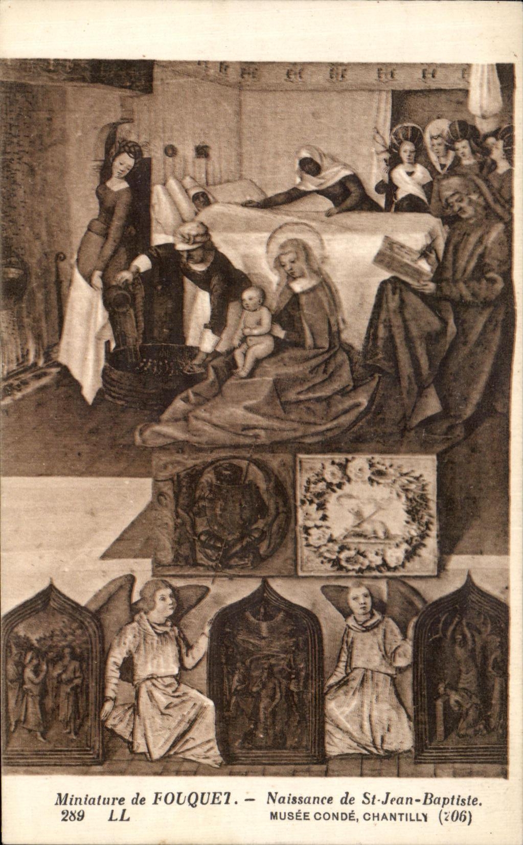 Die Geburt des Heiligen Johannes des Täufers — Miniatur von Fouquet — Musée Condé, Chantilly