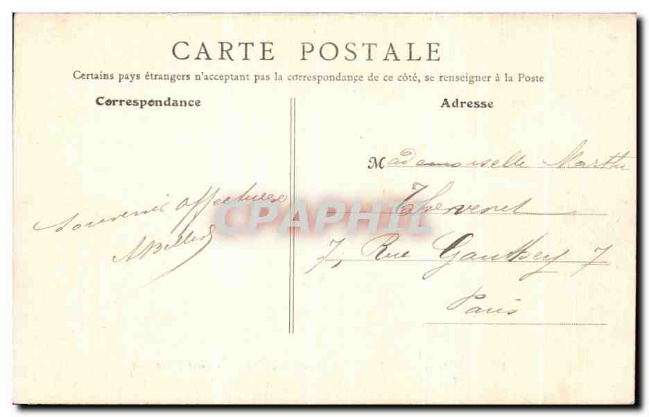 CPA Chateau De Chantilly Porte Michel Ange — Rückseite