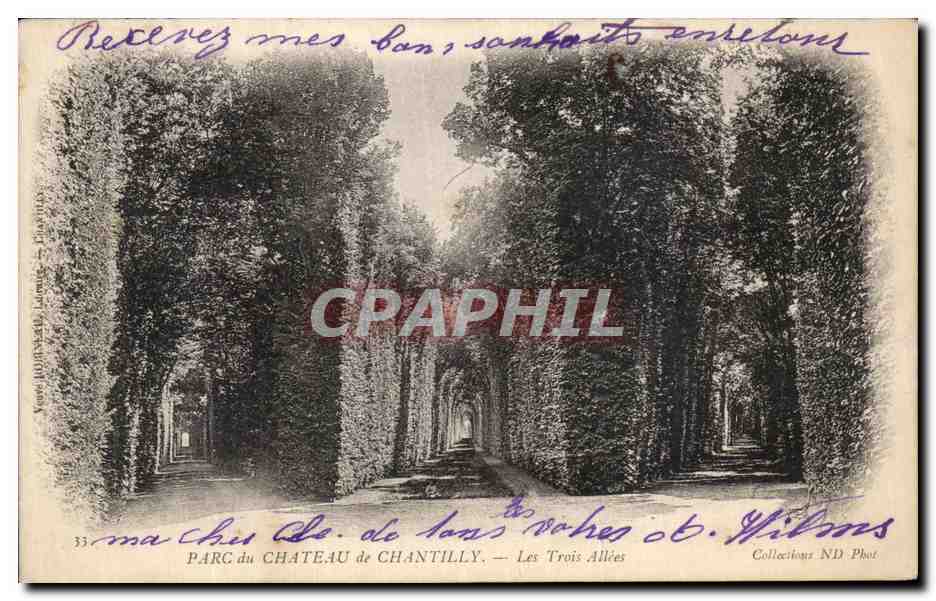 Parc du Château de Chantilly — Les Trois Allées — Éditeur ND Phot