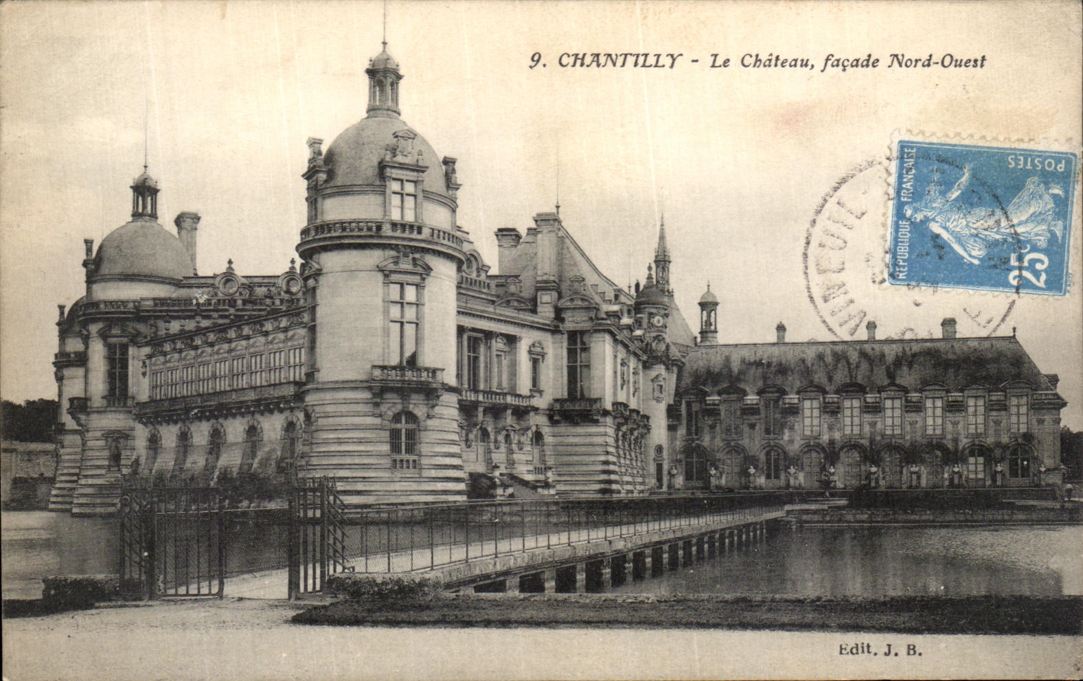 Chantilly - Le Château, façade Nord-Ouest — Edit. J. B. — n°9