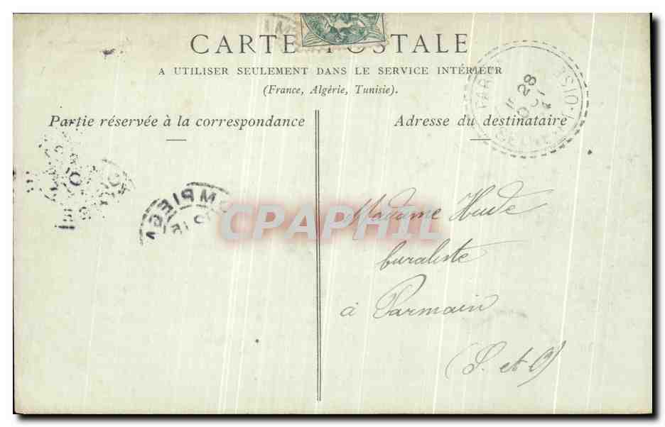 CPA Chateau de Compiegne Cote du parc — Rückseite