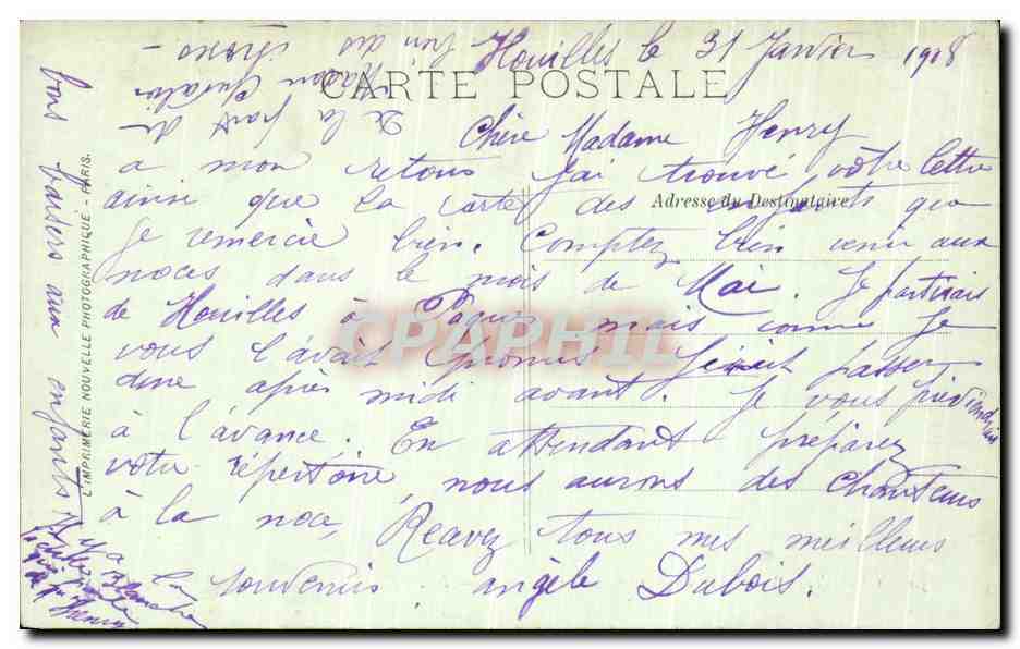 Chantilly — Vue du Parc vers l'Île d'Amour — LL. — Mme Vra Dentot, 5, Place de l'Hôpital, Chantilly. — Verso