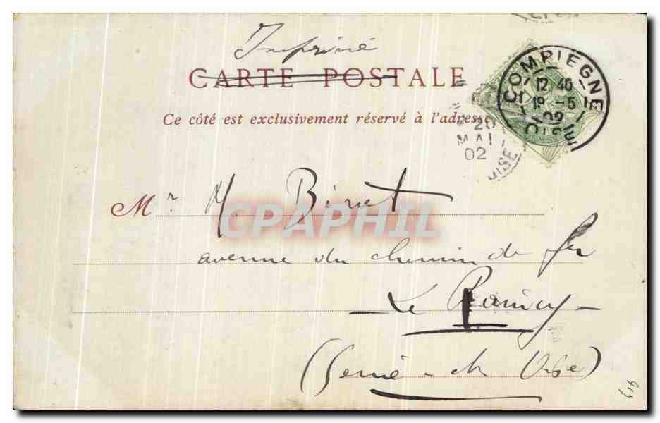 CPA Compiegne Le Chateau Chambre a Coucher du Prince Imperial — Verso